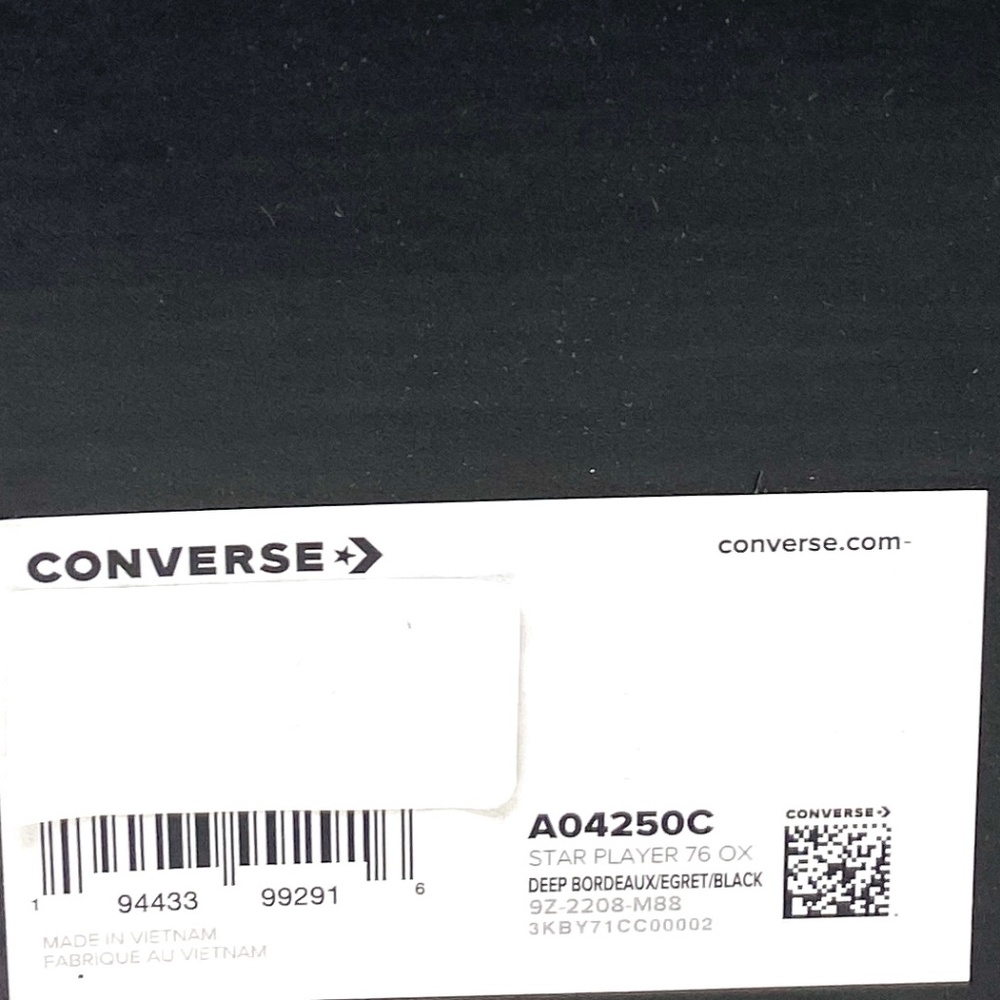Converse Star Player 76 OX Retro Low Top Canvas Bordo Men Size Sneakers A04250C - Picture 10 of 11